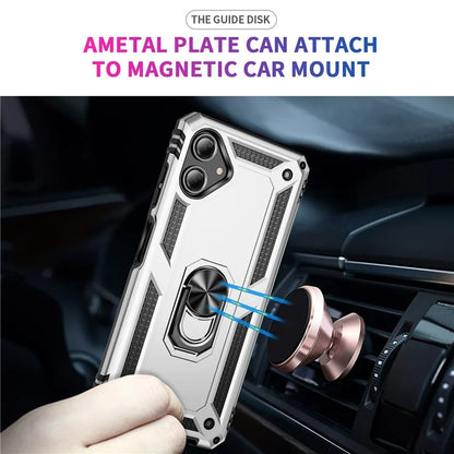 For Samsung Galaxy A06 Case PC+TPU Phone Cover with Rotary Ring Kickstand