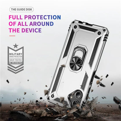 For Samsung Galaxy A06 Case PC+TPU Phone Cover with Rotary Ring Kickstand