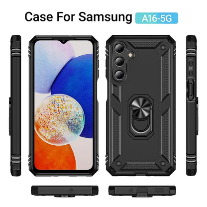For Samsung Galaxy A16 5G Case PC+TPU Phone Cover with Rotary Ring Kickstand