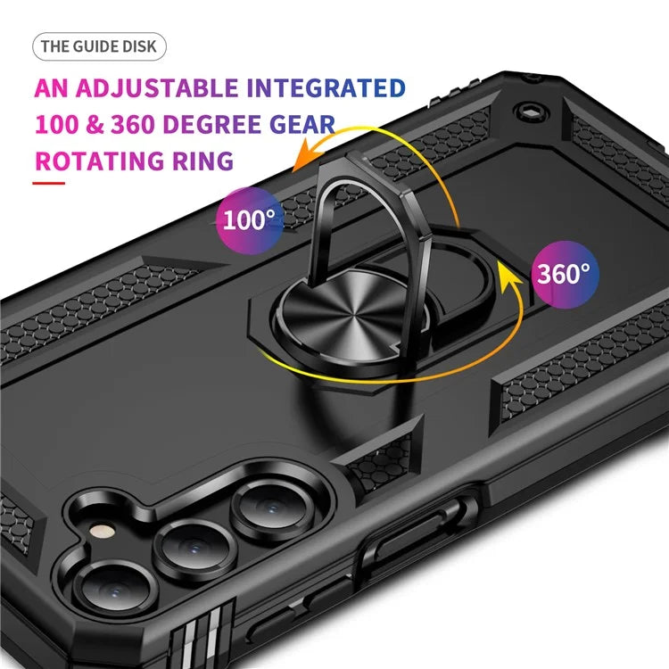 For Samsung Galaxy A16 5G Case PC+TPU Phone Cover with Rotary Ring Kickstand