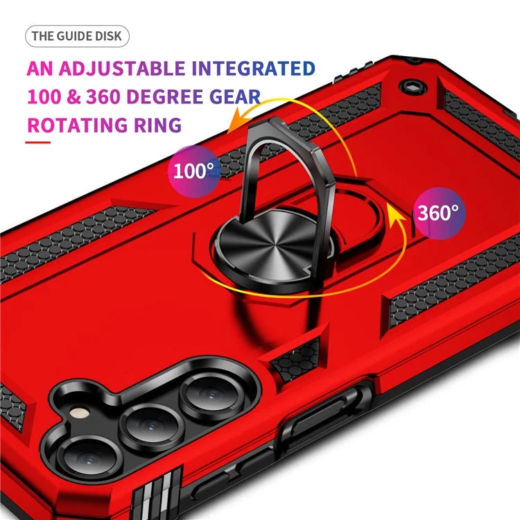 For Samsung Galaxy A16 5G Case PC+TPU Phone Cover with Rotary Ring Kickstand