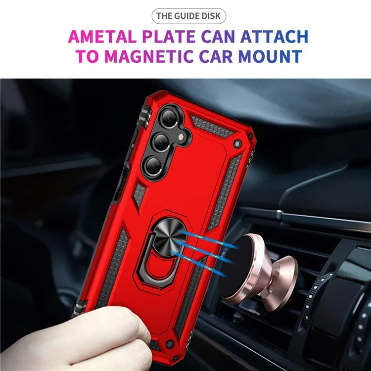 For Samsung Galaxy A16 5G Case PC+TPU Phone Cover with Rotary Ring Kickstand
