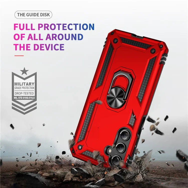For Samsung Galaxy A16 5G Case PC+TPU Phone Cover with Rotary Ring Kickstand