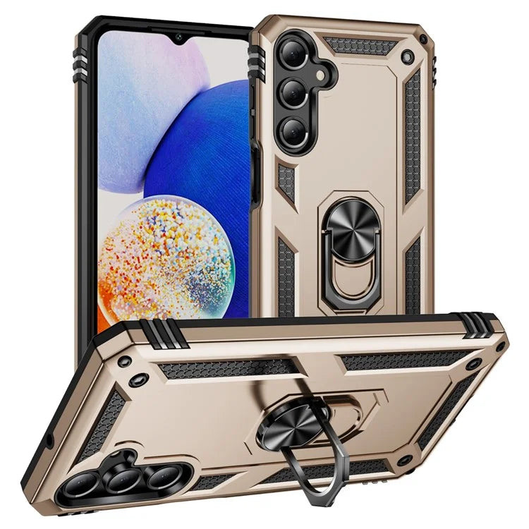 For Samsung Galaxy A16 5G Case PC+TPU Phone Cover with Rotary Ring Kickstand