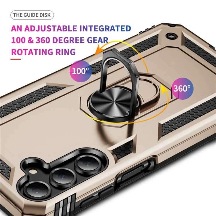 For Samsung Galaxy A16 5G Case PC+TPU Phone Cover with Rotary Ring Kickstand