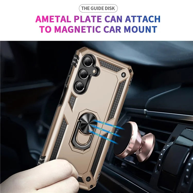 For Samsung Galaxy A16 5G Case PC+TPU Phone Cover with Rotary Ring Kickstand