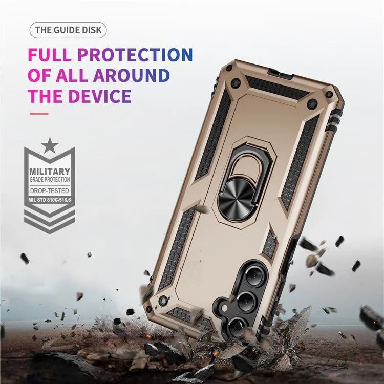 For Samsung Galaxy A16 5G Case PC+TPU Phone Cover with Rotary Ring Kickstand