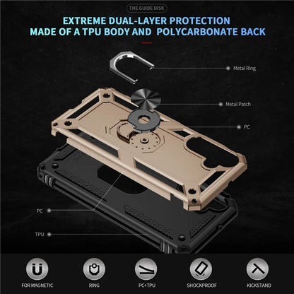 For Samsung Galaxy A16 5G Case PC+TPU Phone Cover with Rotary Ring Kickstand