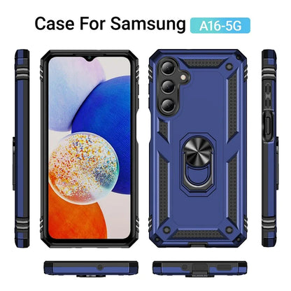 For Samsung Galaxy A16 5G Case PC+TPU Phone Cover with Rotary Ring Kickstand