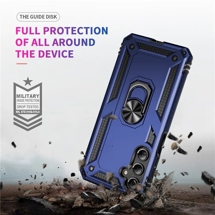 For Samsung Galaxy A16 5G Case PC+TPU Phone Cover with Rotary Ring Kickstand