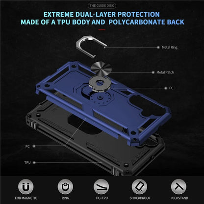 For Samsung Galaxy A16 5G Case PC+TPU Phone Cover with Rotary Ring Kickstand