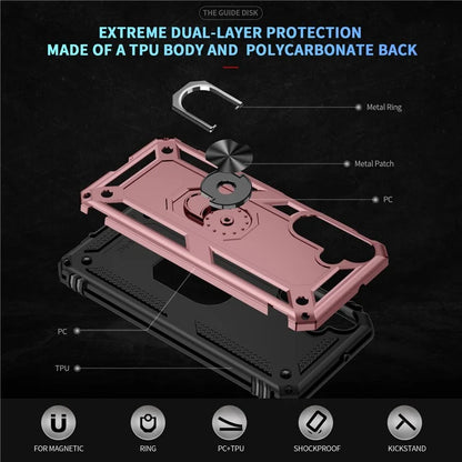 For Samsung Galaxy A16 5G Case PC+TPU Phone Cover with Rotary Ring Kickstand