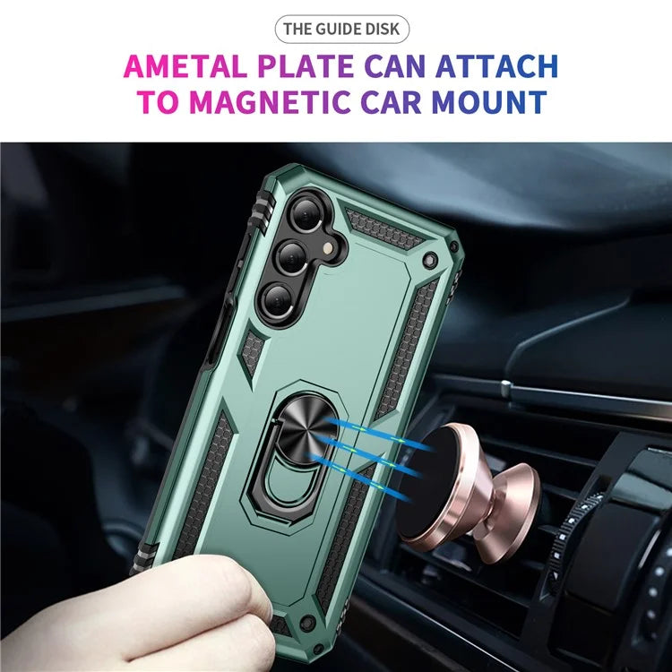 For Samsung Galaxy A16 5G Case PC+TPU Phone Cover with Rotary Ring Kickstand