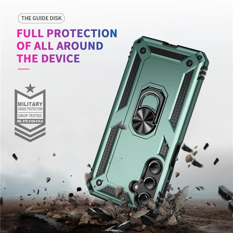 For Samsung Galaxy A16 5G Case PC+TPU Phone Cover with Rotary Ring Kickstand