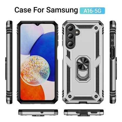 For Samsung Galaxy A16 5G Case PC+TPU Phone Cover with Rotary Ring Kickstand
