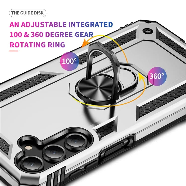 For Samsung Galaxy A16 5G Case PC+TPU Phone Cover with Rotary Ring Kickstand