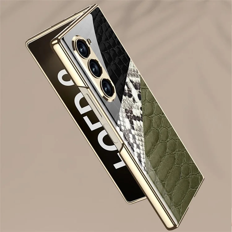 GKK For Samsung Galaxy Z Fold6 5G Case Printed Pattern Electroplating Tempered Glass+PC Phone Cover