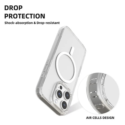 MUTURAL For iPhone 16 Pro Max Case Compatible with MagSafe TPU+PC Clear Phone Cover