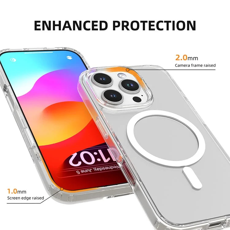 MUTURAL For iPhone 16 Pro Max Case Compatible with MagSafe TPU+PC Clear Phone Cover