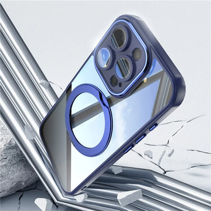 For iPhone 16 Pro Max Case Rotatable Magnetic Kickstand TPU+PC Phone Cover with Lens Film