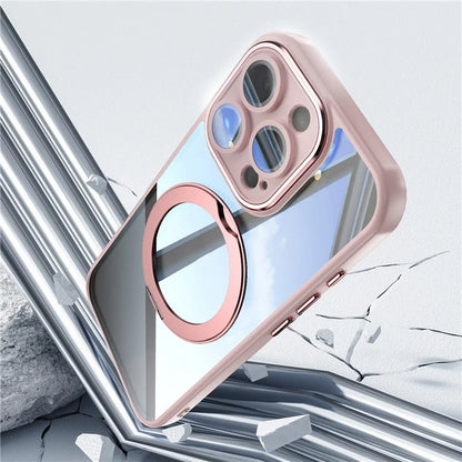 For iPhone 16 Pro Max Case Rotatable Magnetic Kickstand TPU+PC Phone Cover with Lens Film