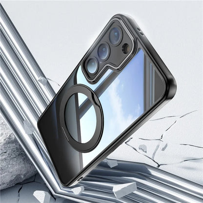 For Samsung Galaxy S23 Case Rotatable Magnetic Kickstand TPU+PC Phone Cover with Lens Film