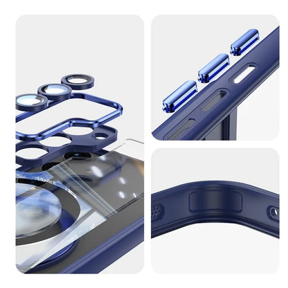 For Samsung Galaxy S23 Case Rotatable Magnetic Kickstand TPU+PC Phone Cover with Lens Film