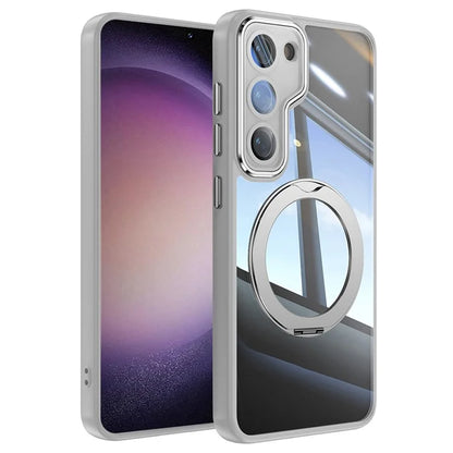 For Samsung Galaxy S23 Case Rotatable Magnetic Kickstand TPU+PC Phone Cover with Lens Film