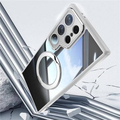 For Samsung Galaxy S24 Ultra Case Rotatable Magnetic Kickstand TPU+PC Phone Cover with Lens Film