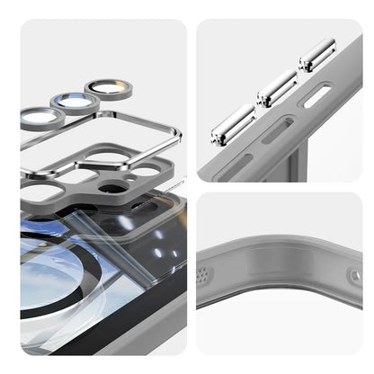 For Samsung Galaxy S24 Ultra Case Rotatable Magnetic Kickstand TPU+PC Phone Cover with Lens Film