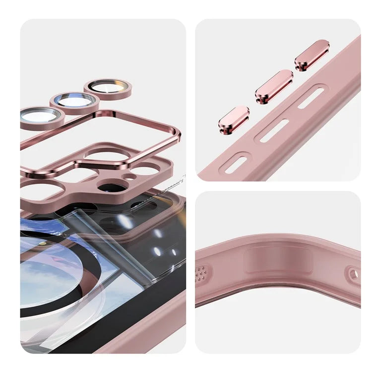 For Samsung Galaxy S24 Ultra Case Rotatable Magnetic Kickstand TPU+PC Phone Cover with Lens Film