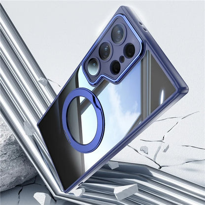For Samsung Galaxy S24 Ultra Case Rotatable Magnetic Kickstand TPU+PC Phone Cover with Lens Film