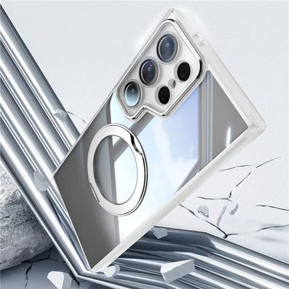 For Samsung Galaxy S24 Ultra Case Rotatable Magnetic Kickstand TPU+PC Phone Cover with Lens Film