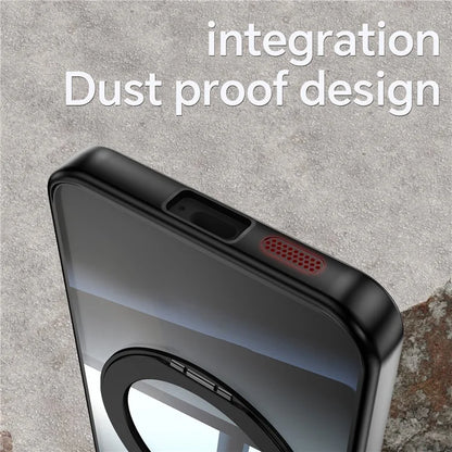 For Samsung Galaxy S24 Case Rotatable Magnetic Kickstand TPU+PC Phone Cover with Lens Film