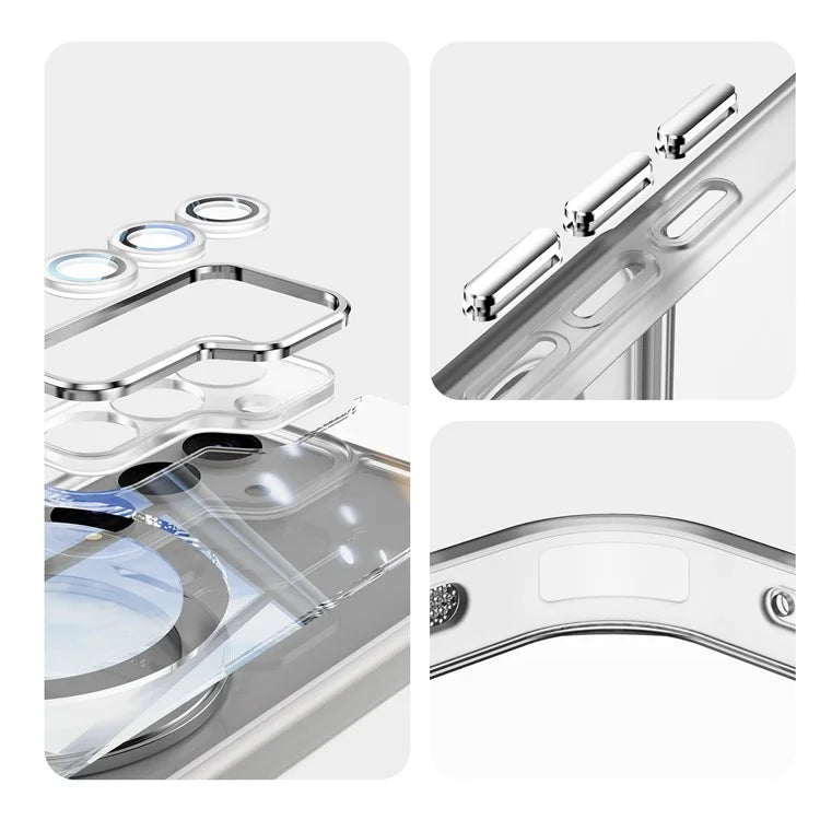 For Samsung Galaxy S24 Case Rotatable Magnetic Kickstand TPU+PC Phone Cover with Lens Film