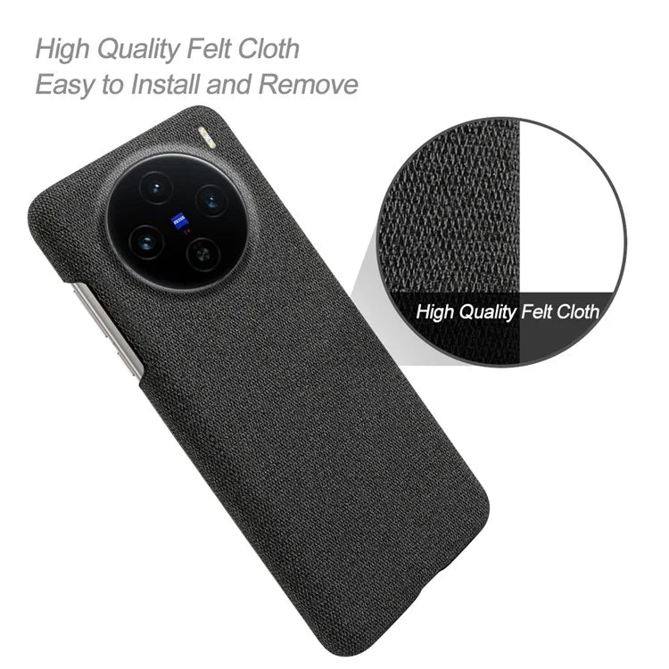 For vivo X100 5G Case Cloth Texture Anti-Scratch Protective PC Phone Cover