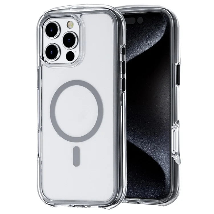 For iPhone 16 Pro Max Case Compatible with MagSafe Annular Airbags PC+TPU Phone Cover