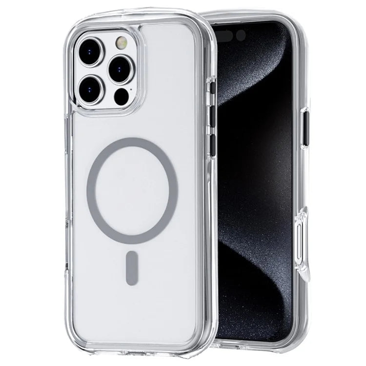 For iPhone 16 Pro Max Case Compatible with MagSafe Annular Airbags PC+TPU Phone Cover