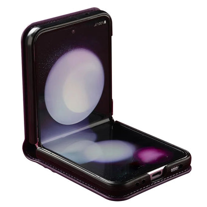 LC.IMEEKE for Samsung Galaxy Z Flip4 5G Case Leather+PC Phone Cover with Straps Card Slots