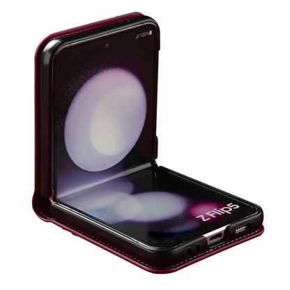 LC.IMEEKE for Samsung Galaxy Z Flip3 5G Case Leather+PC Phone Cover with Straps Card Slots