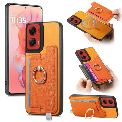 For Motorola Moto G 5G (2024) Case 2-in-1 Magnetic Detachable Card Holder Leather+TPU Phone Cover