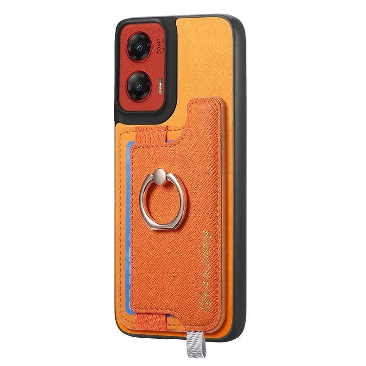 For Motorola Moto G 5G (2024) Case 2-in-1 Magnetic Detachable Card Holder Leather+TPU Phone Cover