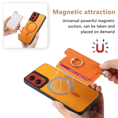 For Motorola Moto G 5G (2024) Case 2-in-1 Magnetic Detachable Card Holder Leather+TPU Phone Cover