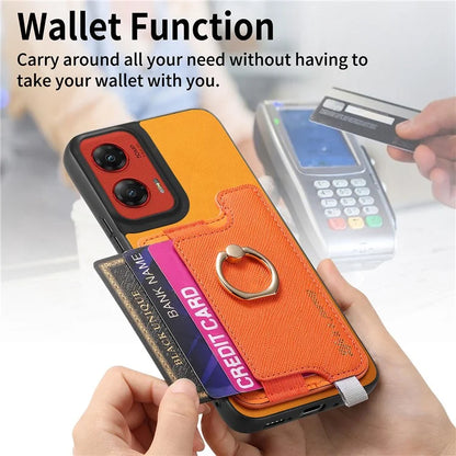 For Motorola Moto G 5G (2024) Case 2-in-1 Magnetic Detachable Card Holder Leather+TPU Phone Cover