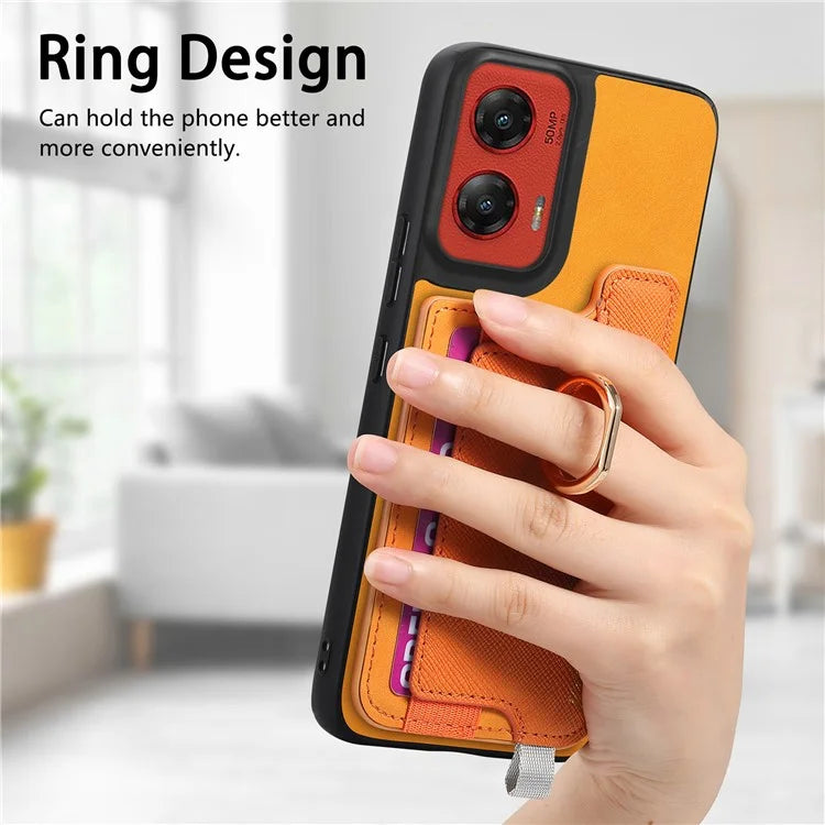 For Motorola Moto G 5G (2024) Case 2-in-1 Magnetic Detachable Card Holder Leather+TPU Phone Cover