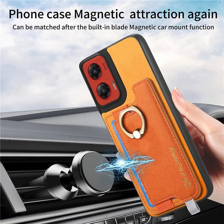 For Motorola Moto G 5G (2024) Case 2-in-1 Magnetic Detachable Card Holder Leather+TPU Phone Cover