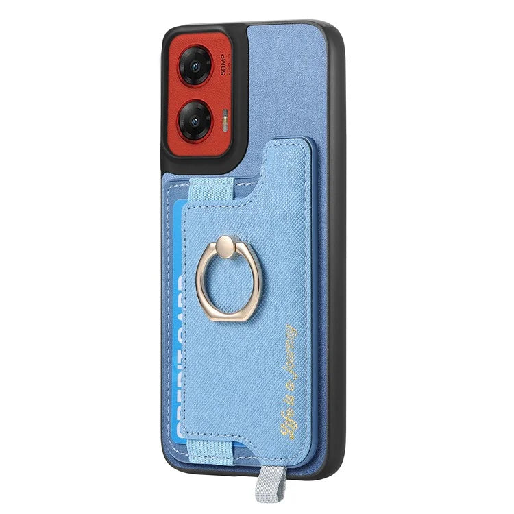 For Motorola Moto G 5G (2024) Case 2-in-1 Magnetic Detachable Card Holder Leather+TPU Phone Cover