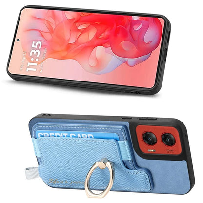 For Motorola Moto G 5G (2024) Case 2-in-1 Magnetic Detachable Card Holder Leather+TPU Phone Cover