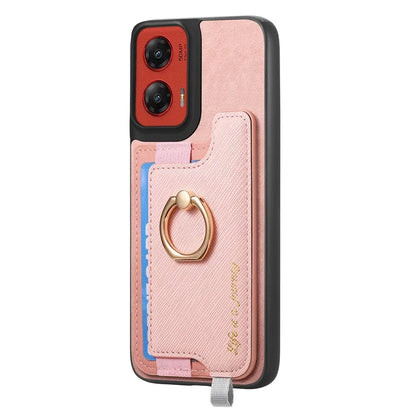 For Motorola Moto G 5G (2024) Case 2-in-1 Magnetic Detachable Card Holder Leather+TPU Phone Cover