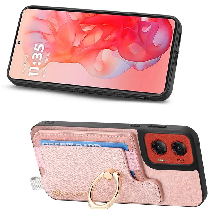 For Motorola Moto G 5G (2024) Case 2-in-1 Magnetic Detachable Card Holder Leather+TPU Phone Cover